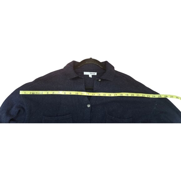 SWTR Navy Merino Wool Blend Sweater men’s Size S Soft Knit Pullo cardigan - Picture 11 of 12